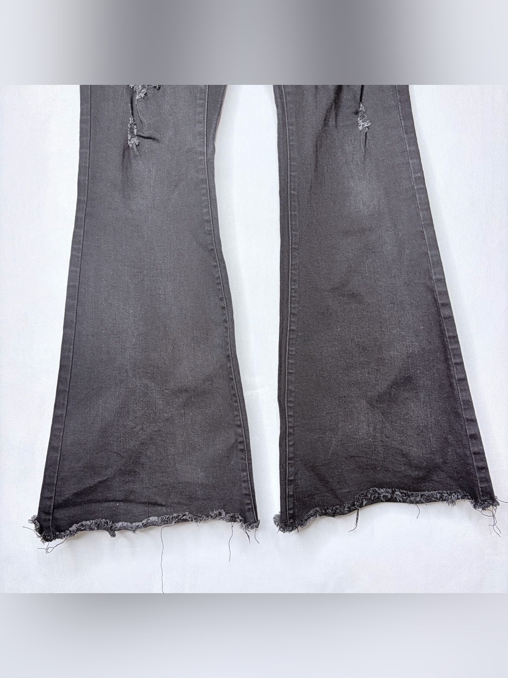 Kancan Black Distressed Kurvy Flare Jeans - Picture 6 of 7